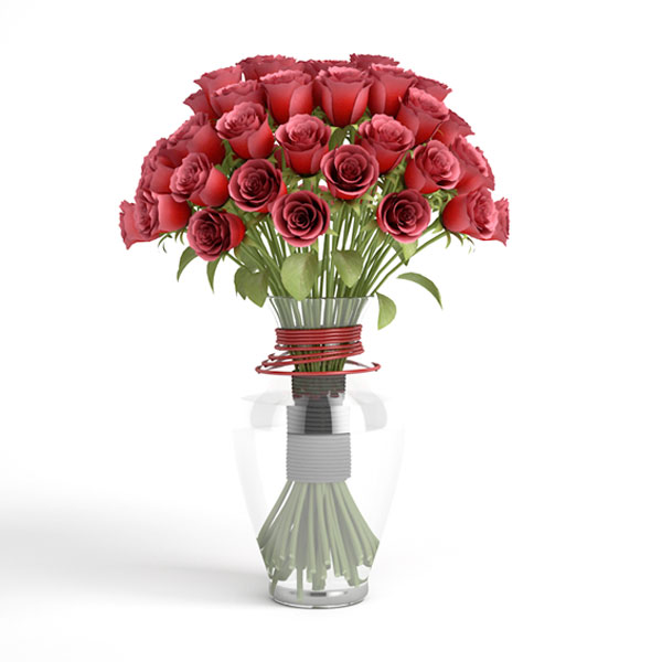 free 3d rose boquet model no 31