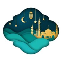 دانلود وکتور مسجد و فانوس و ماه برای ماه رمضان کد 2